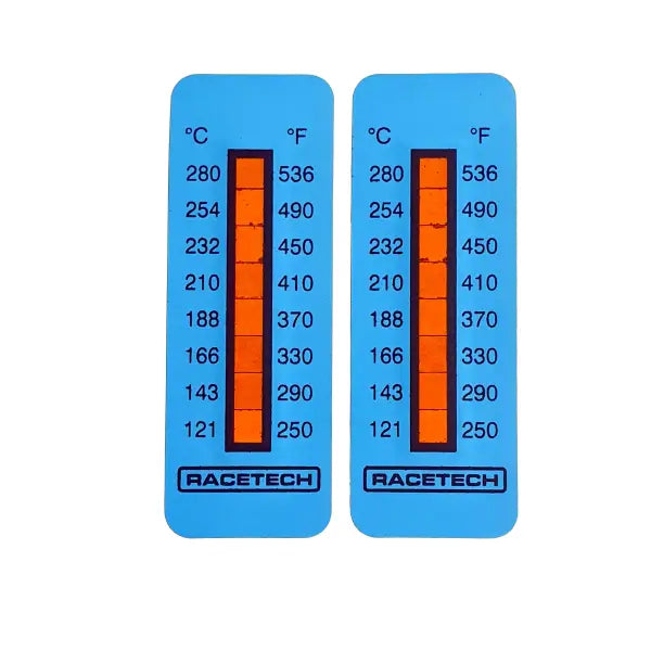Racetech Temperatur Messtreifen - Messbereich von 121° C bis 280° C